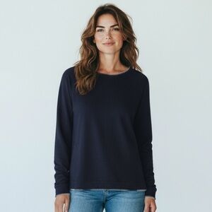 J. Jill Navy Blue Sweatshirt with Pockets and adorable stitching 🧵